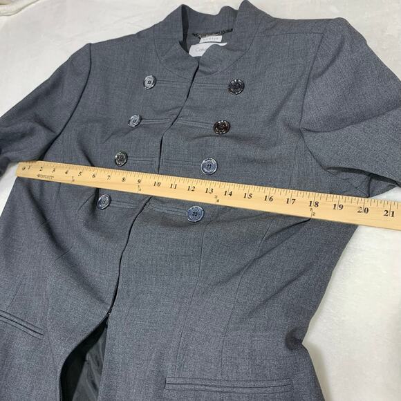 NWT Calvin Klein Jacket Womens 12 Large Longline Charcoal Gray Careerwear Office - Picture 13 of 14